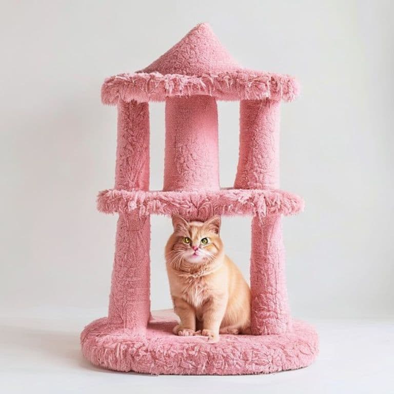 Arbre à chat rose poudré