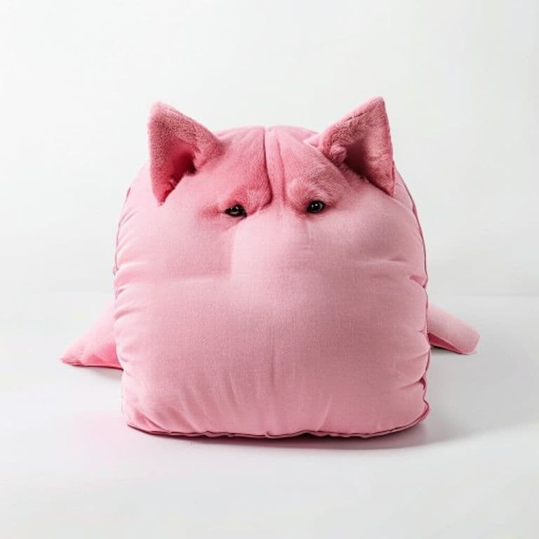 Coussin pour chien rose poudré