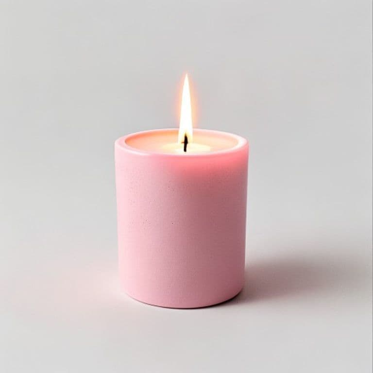 Bougie LED rose poudré