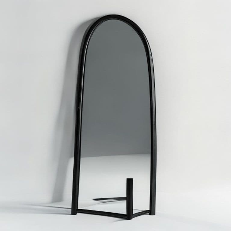 Miroir sur pied noir Ø40