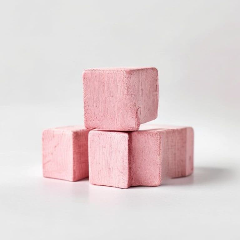 Blocs en bois rose poudré