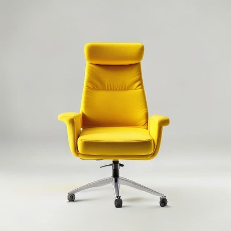 Chaise de bureau jaune moutarde
