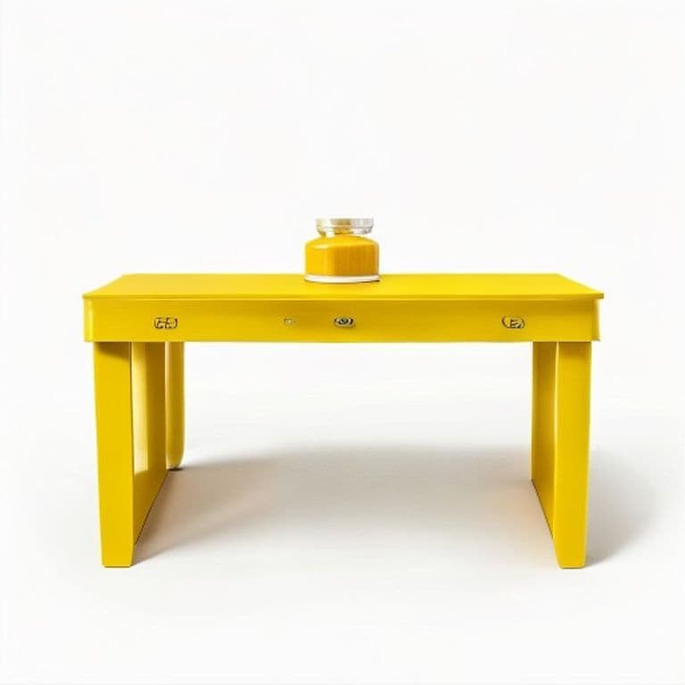 Bureau d'angle jaune moutarde