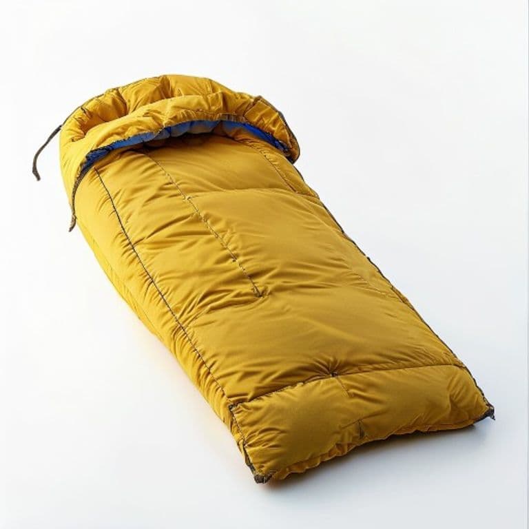 Sac de couchage jaune moutarde